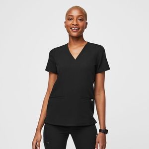 Black Casma Three Pocket Scrub Top - Medium